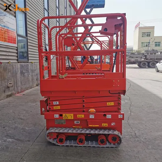 Mini Small Aerial Work Lifting Table Self-Propelled Scissor Lift Hydraulic Scissor Lift Platform Rubber Track Crawler Lift