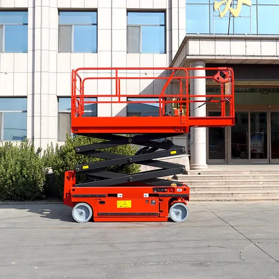 Four Tires Trailer Electric Scissor Lift Hydraulic Lifting Working Platform