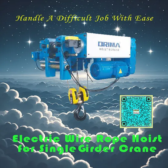 Single-Girder Crane Type 6.3ton Electric Wire Rope Hoist for Workshop or Warehouse