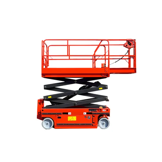 Self Propelled Four Tires Trailer Electric Scissor Lift Hydraulic Lifting Working Platform