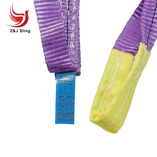 Double Ply Flat Polyester Webbing Sling with 1t Capacity (EN1492-1)