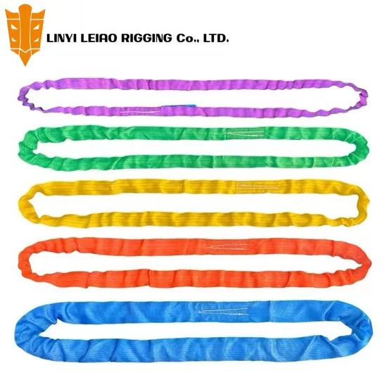 Port Lifting Cargos Woven Round Sling Secure 100% Polyester