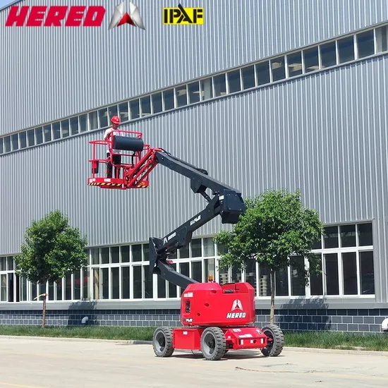 Hered Electric Aerial Work Vehicle Agricultural Tracked Transport Scissors Vehicle Boom Lift