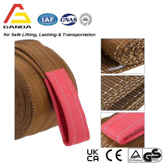25mm/30mm/50mm/60mm/90mm/120mm/150mm/180mm/240mm/300mm Polyester Texteile Synesthetic Flat Webbing Lifting Sling with Lifting Eyes UK CE GS TUV Certificted