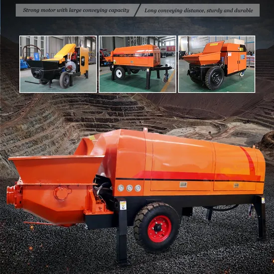 Concrete Mixer Construction Machinery Portable Mobile Diesel Electric Trailer Mounted Mini Conveying Pumping Mortar Spray Machine Cement Transfer Concrete Pump